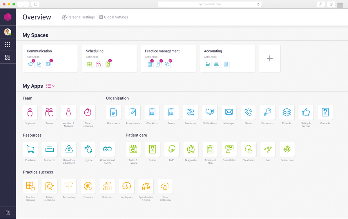 medondo manager inkl. My Spaces