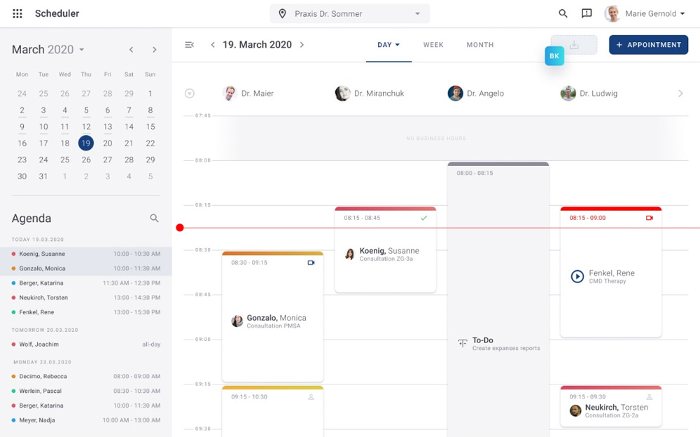 Terminplaner mit Dropzone