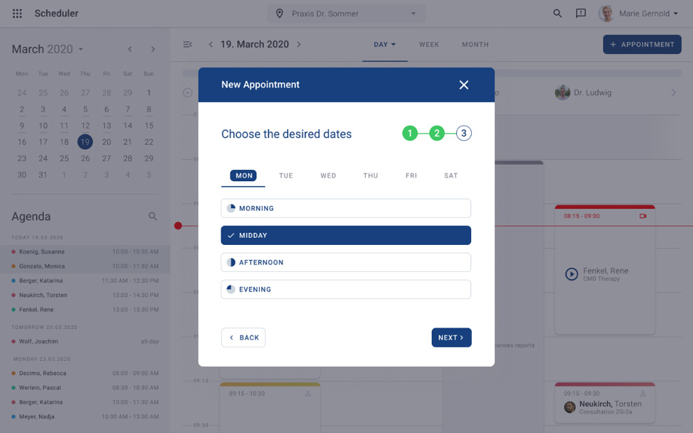 Terminplaner Auswahl Datum