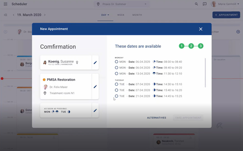 Auswahl Terminalternativen