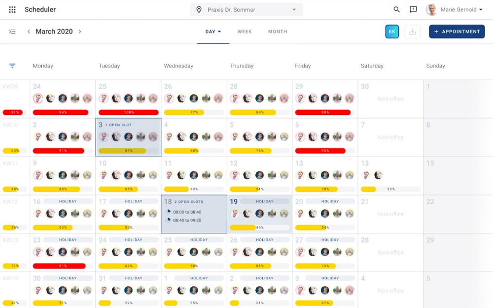 Monatsübersicht Terminplaner