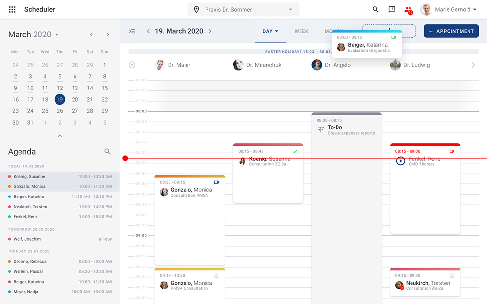 medondo Terminplaner Dropzone (Termin ablegen)