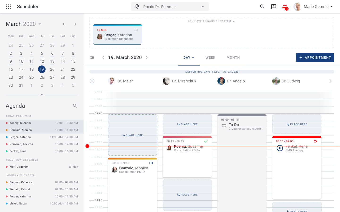 medondo Terminplaner Dropzone