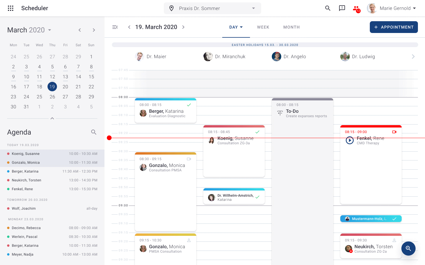 Tagesansicht Terminplaner